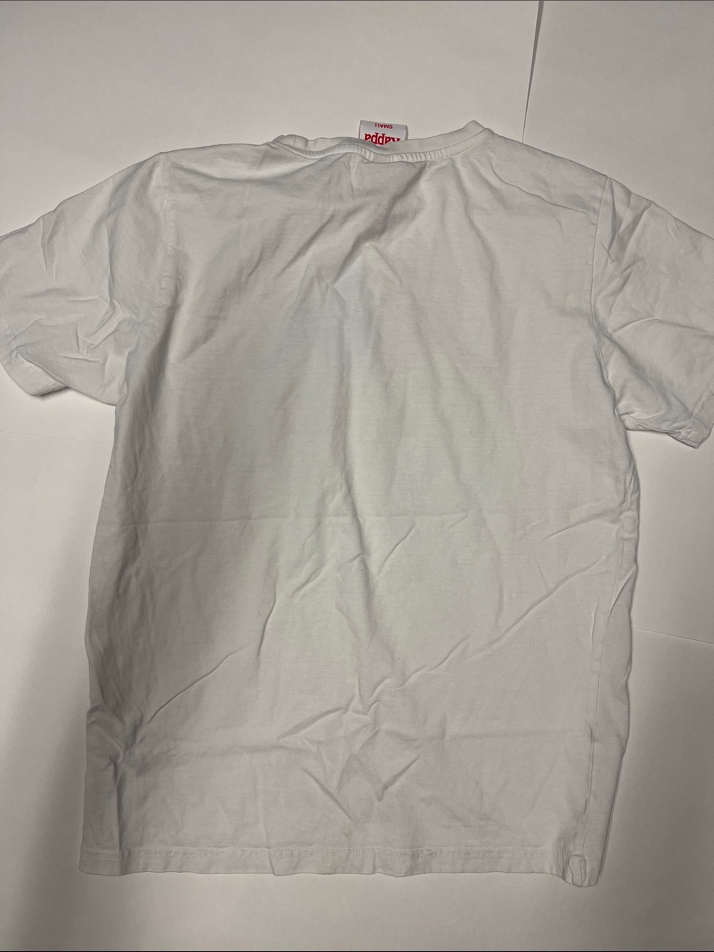 Kappa White Tee with Pink, Blue & Yellow Logo - Picture 3 of 3